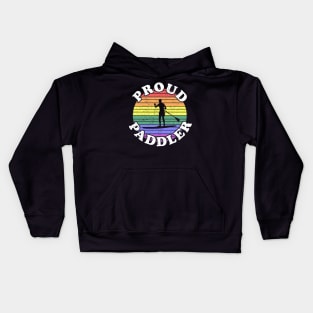 SUP Proud Paddler Retro LGBT Kids Hoodie